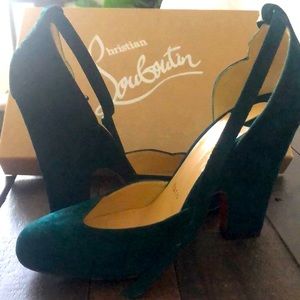 Christian Louboutin, deep ivy green.